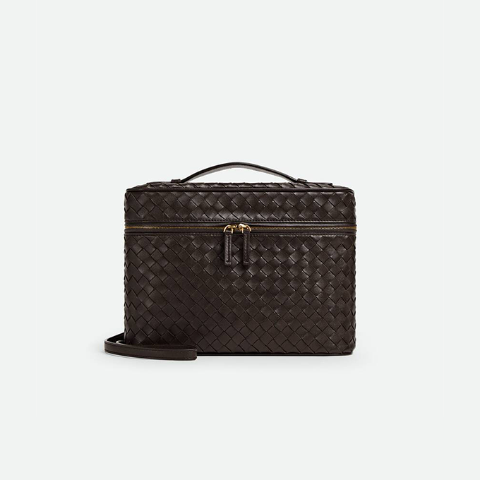bottega veneta soft vanity rectangular woven leather crossbody case #843819